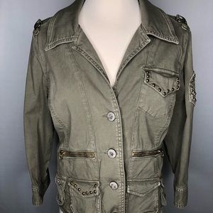 olive green guess jacket